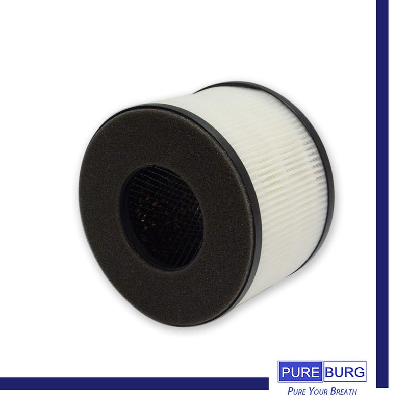 PUREBURG Replacement Filters Compatible with PARTU & Slevoo BS-03 Air Purifier,2-Pack H13 True HEPA 3-Stage Filtration Activated Carbon Air Clean Dust VOCs Odor - Image 3